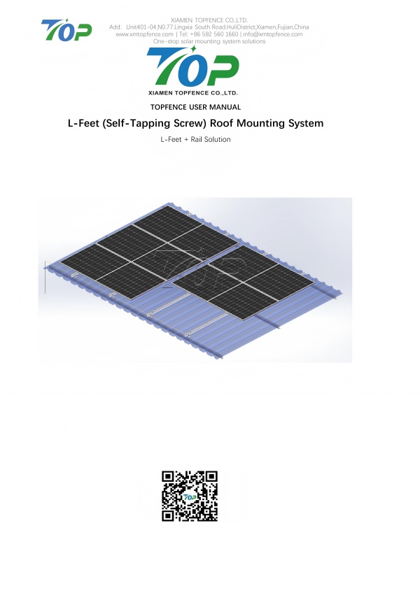 Topfencesolar L-Feet Córas Lámhleabhar úsáideora